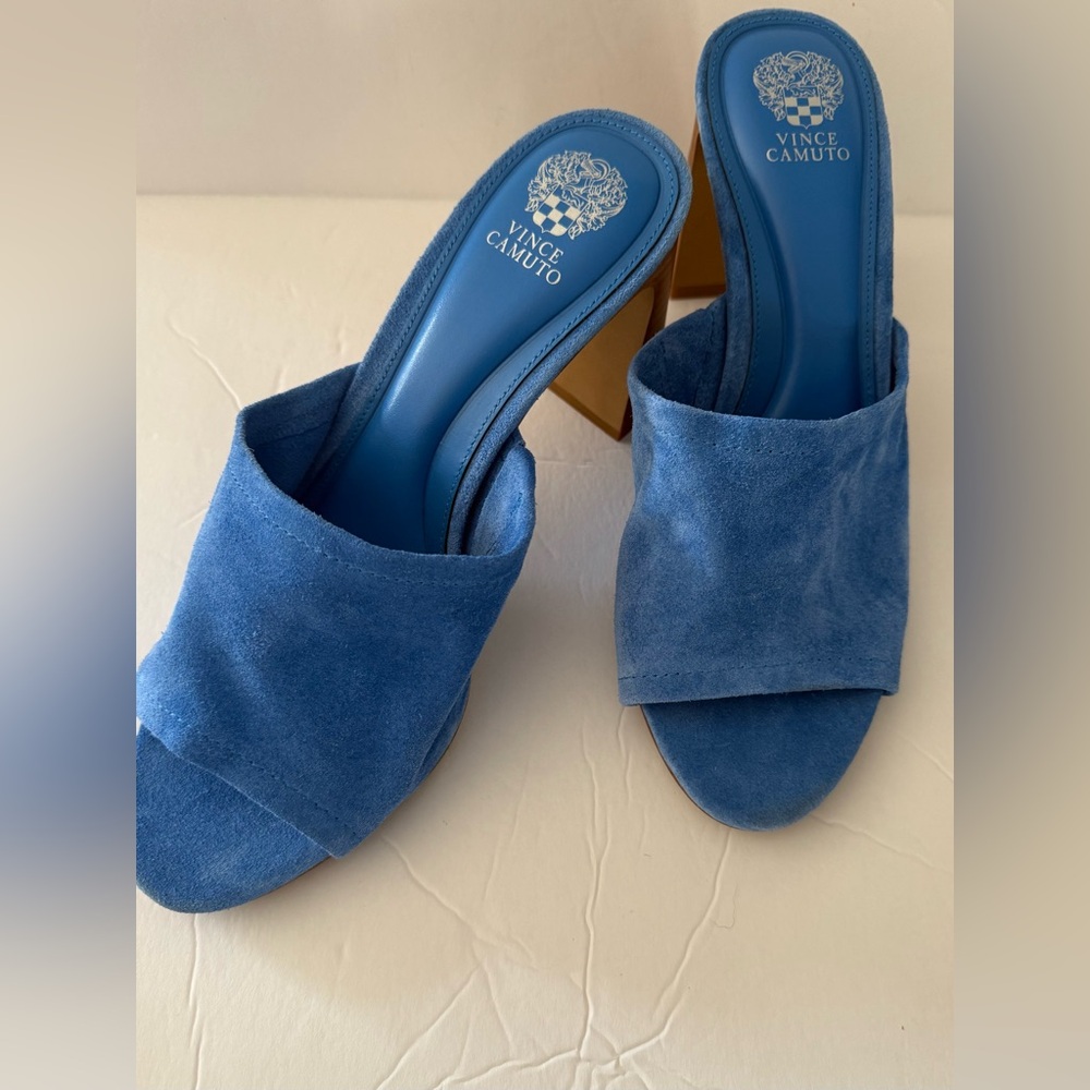 Vince Camuto Blue Suede Women's Slide Sandals Size 9M